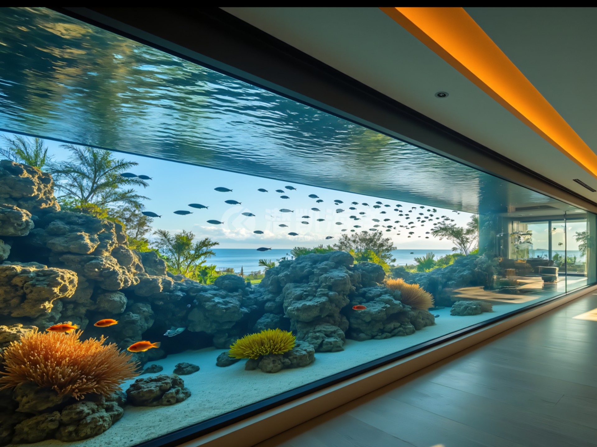 Large acrylic fish tank